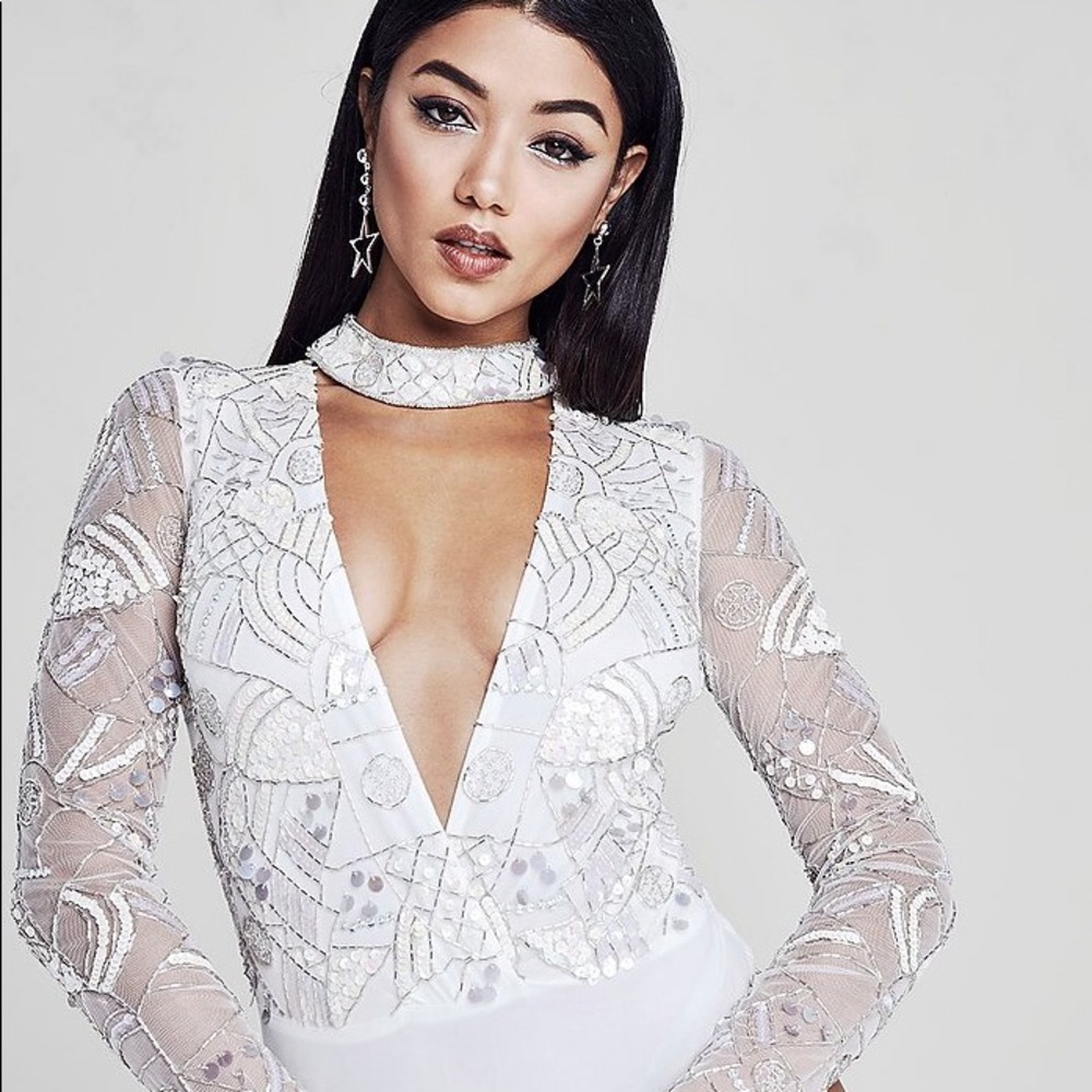 Boohoo Premium Embellished Bodysuit
